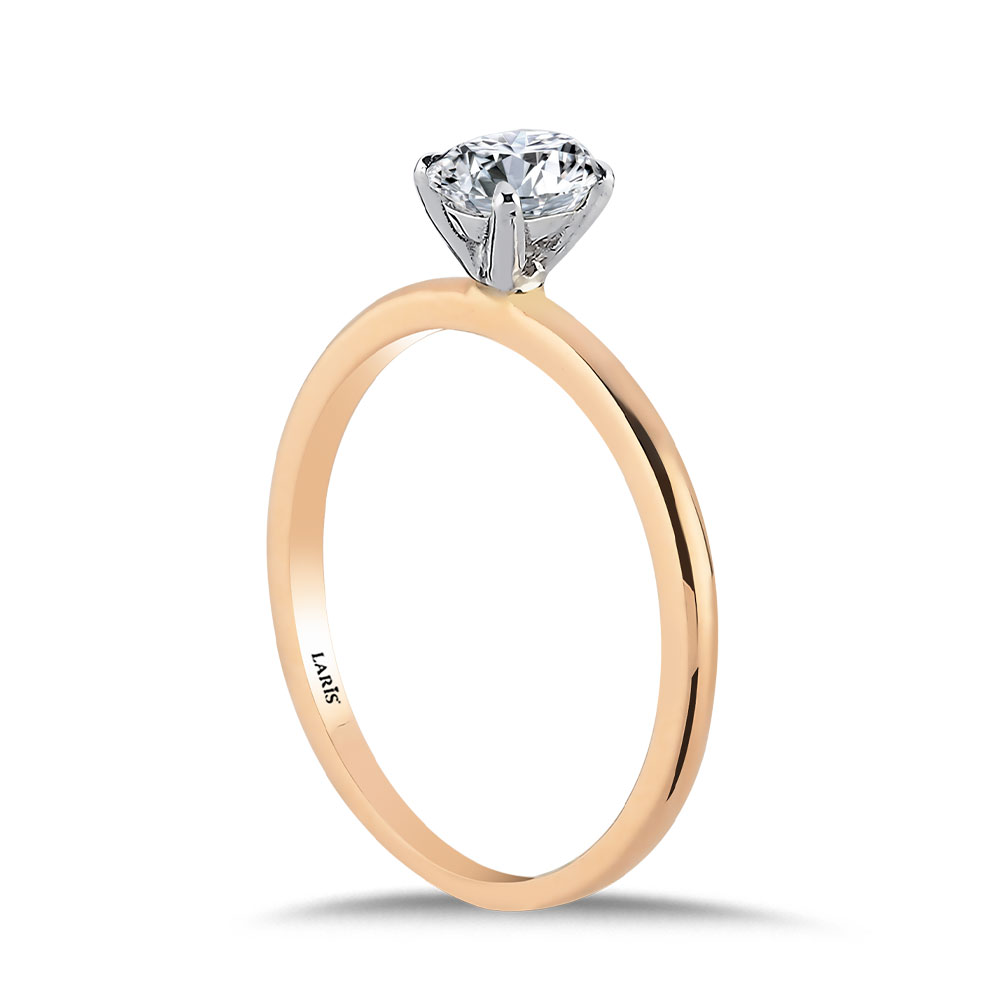 0,20 Karat Pırlanta Oval Kesim Tiffany Forever Rose Gold Tektaş Yüzük